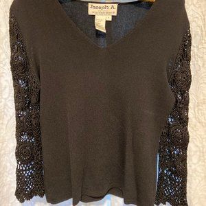 Joseph A.-  Vintage blouse with crochet sleeves